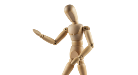 Wooden figure model in a pose.