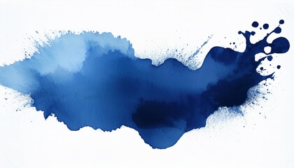 Fototapeta premium abstract watercolor dark navy blue shape on white background color splashing stain vector