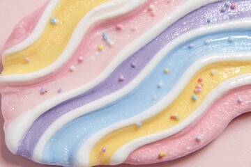 Obraz premium Abstract Colorful Pastel Wave Design with Glitter and Sprinkles