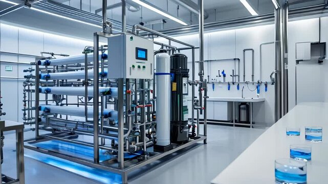 Water purification facility utilizing reverse osmosis technology to produce clean drinking water efficiently and safely for public consumption