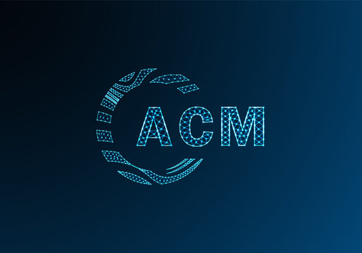 ACM low poly letter logo vector design. ACM lower poly logo design. ACM unique low poly logo design.
