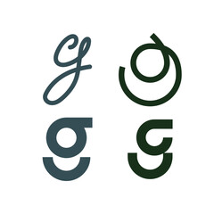 Obraz premium Flat G Letter Logos – Alphabet Branding Symbols Collection