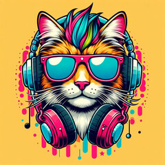 the head of a cat, cat, cat with headphone, cat vector, cat with a bow tie, cat with a bow, cat on a black background, black cat with red eyes, black cat with red hair, cat head with wings