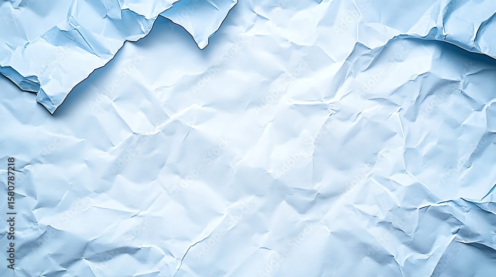 Aufkleber delicate light blue crumpled paper texture conveying fragility and artistic expression with soft