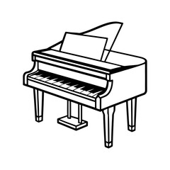 piano vector line art