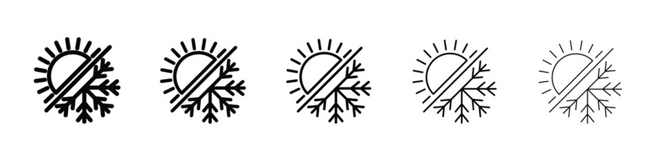 Hot and cold icon symbol, logo illustration. Pixel perfect vector graphics
