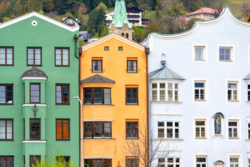 Naklejka premium Colourful Apartments of Innsbruck - Austria