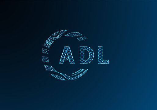 ADL low poly letter logo vector design. ADL lower poly logo design. ADL unique low poly logo design.