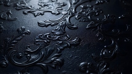 Floral Texture with Dark, Black, Pattern, and Detail.