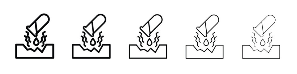 Corrosive substance icon symbol, logo illustration. Pixel perfect vector graphics