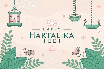 Happy Hartalika Teej illustration for social media