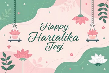Happy Hartalika Teej illustration for social media