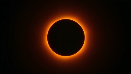 Blazing solar star illuminates space, a fiery orange glow in a dark circle