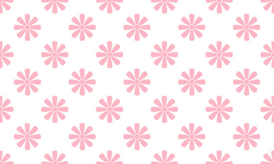 Soft Pink Japanese Cosmos Flower Seamless Vector Pattern for Spring Wedding, Feminine Decor, and Floral Japanese Design