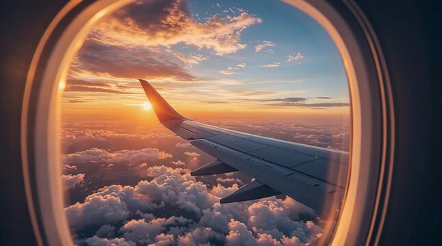 plane wing, AI generated video