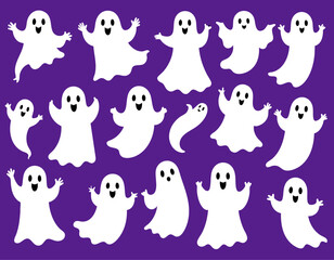 Pastel Ghosts Seamless Halloween Pattern