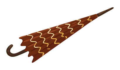 Autumn simple umbrella. Fall weather accessory. Vector.
