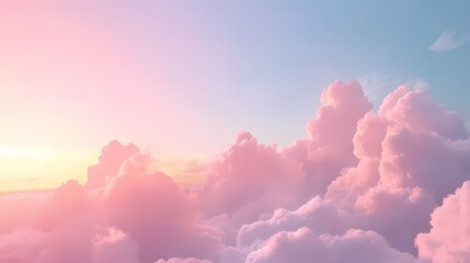 Obraz premium Serene Cloudscape at Dusk with Enchanting Colors and Soft Light