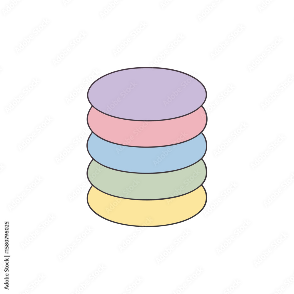 Poster vector art of a stack of colorful circles is isolated on white background
