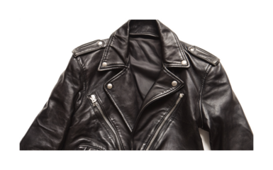 Leather Jacket for Stylish Outerwear - Isolated on White Background
