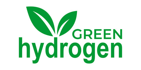 Green hydrogen logo vector illustration template. Simple design letter hand draw