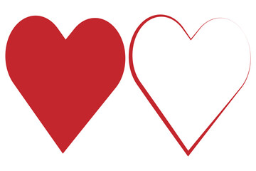 Heart, Symbol of Love and Valentine's Day. Flat Red Icon Isolated on White Background. Vector illustration EPS 10