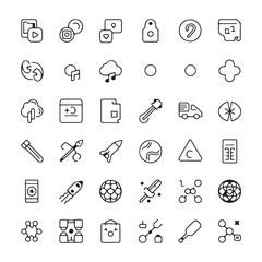 Minimalist icon design collection for digital interfaces