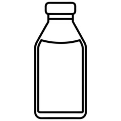Milk bottle icon line vector
