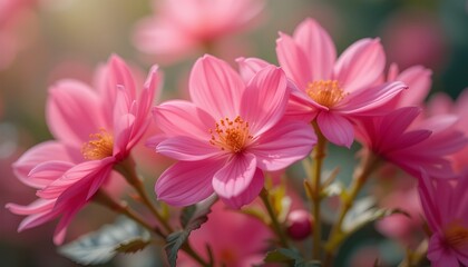 Soft Focus Close-Up Bright Pink Flowers