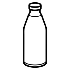 Milk bottle icon line vector