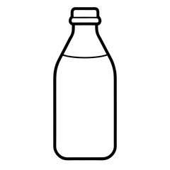 Milk bottle icon line vector