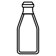 Milk bottle icon line vector