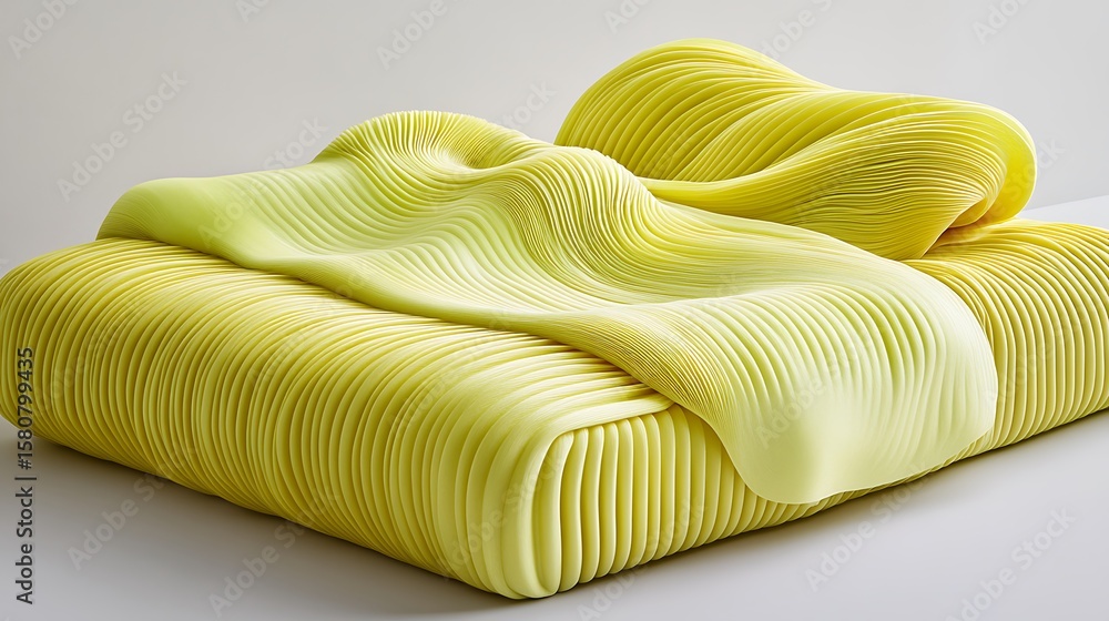 Aufkleber elegant soft yellow folded textile creation presents a calming and comforting visual texture