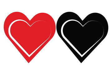 Heart, Symbol of Love and Valentine's Day. Flat Red Icon Isolated on White Background. Vector illustration EPS 10