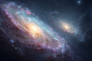 Fototapeta premium space, star, nebula, galaxy, sky, night, universe, astronomy, light, abstract, cosmos, stars, fantasy, blue, dark, science, black, supernova, cloud, gas, illustration, astral, deep, planet, outer