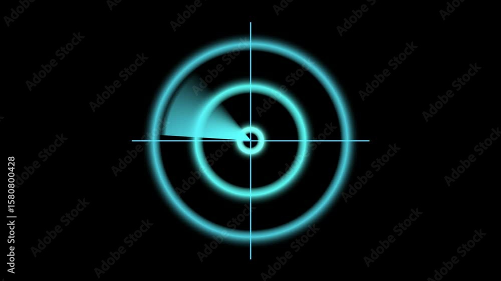 Poster animated neon blue radar screen displaying scanning technology with glowing effects. animated radar 