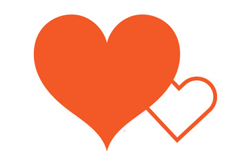 Heart, Symbol of Love and Valentine's Day. Flat Red Icon Isolated on White Background. Vector illustration EPS 10