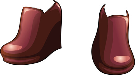 vector illustration of a maroon colored female heels