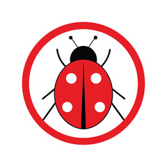 Obraz premium No Ladybugs Forbidden Symbol with Crossed Out Mark