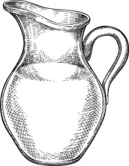 Retro Hand Drawn dairy product illustration