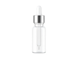 A dropper with white and silver colors, transparent background.