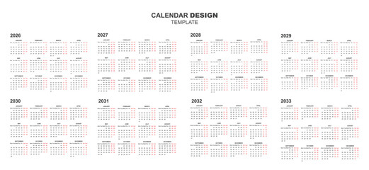 Ultimate 2026 calendar resource future planning digital print 2027-2033 bundle design