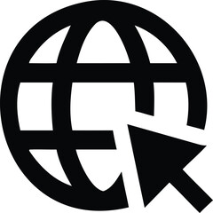 Global Travel Inquiry Icon - Sleek Black and White Vector Art with Globe and Question Arrow