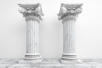 Obraz premium 3 frontal view of freestanding signage, white background