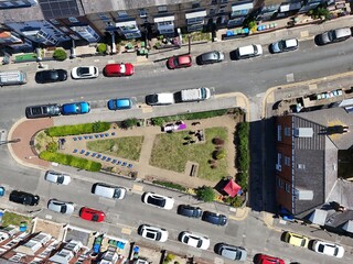 Aerial view of Bridlington seaside town East Yorkshire 