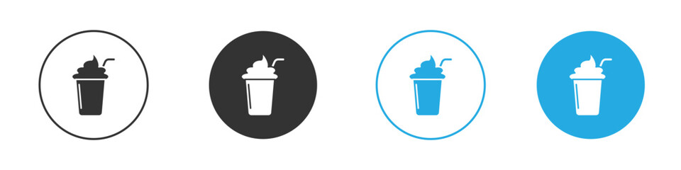 Milkshake icon for web or mobile app. Simple flat designs