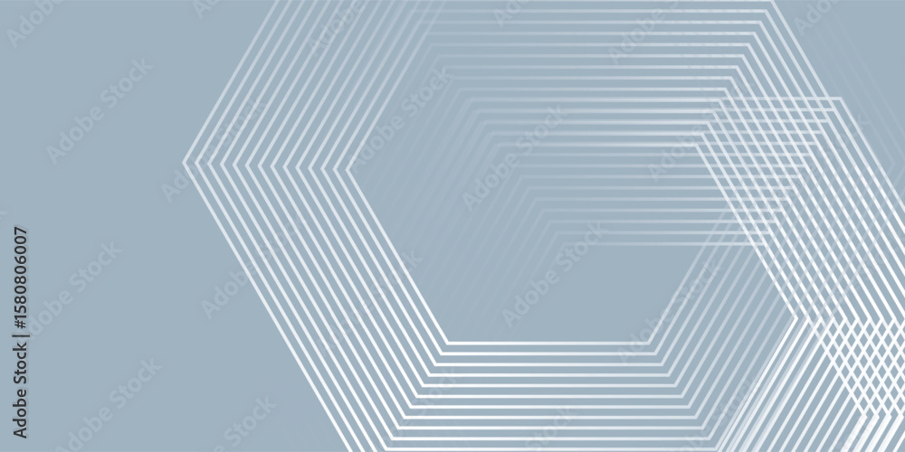 Poster modern hexagon lines on gray background. geometric lines simple design modern. futuristic hexagon ab