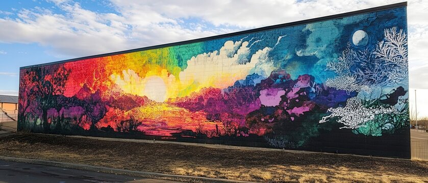 NFT community mural painted by decentralized contributors crowdsourced art