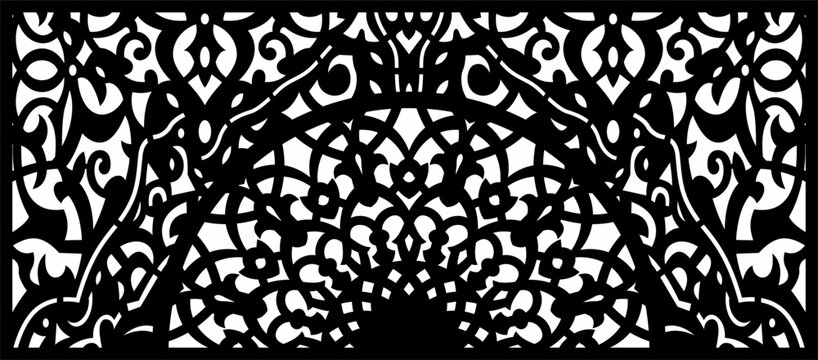 Decorative Gate Ornament metalwork design laser cutting pattern