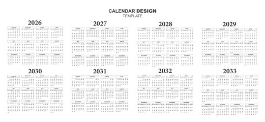 2026 calendar new plan stunning organization 2027-2033 layout design template